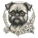 brussels griffon posing tattoo design idea