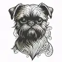 brussels griffon posing tattoo design idea