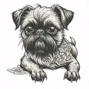 brussels griffon posing tattoo design idea