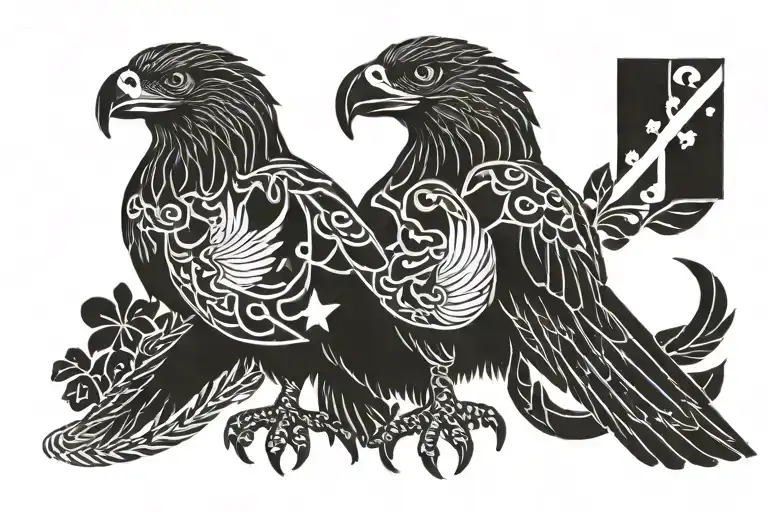 goshawk Azores flag tattoo design idea