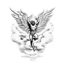 creation of david with icarus  tattoo design idea