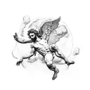 creation of david with icarus  tattoo design idea