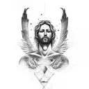 creation of david with icarus  tattoo design idea