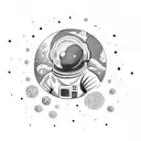 Astronaut without gravity tattoo design idea