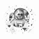 Astronaut without gravity tattoo design idea