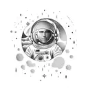 Astronaut without gravity tattoo design idea