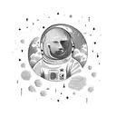 Astronaut without gravity tattoo design idea