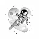 Astronaut without gravity tattoo design idea