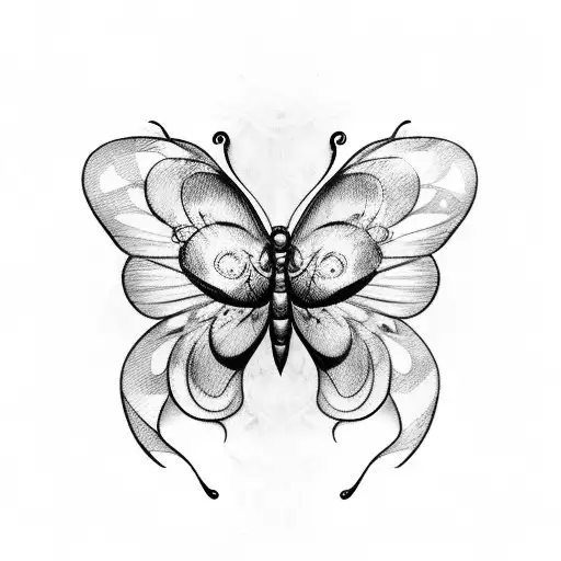 butterfly with names Aiden and Travis written in the wing design tattoo design idea