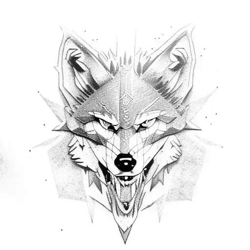 witcher wolf school line art tattoo design idea