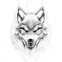 witcher wolf school line art tattoo design idea