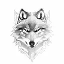 witcher wolf school line art tattoo design idea