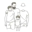 father with his two sons tattoo design idea