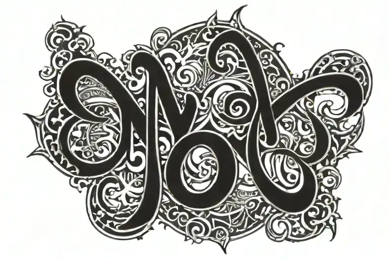ambigram words calvin caius tattoo design idea