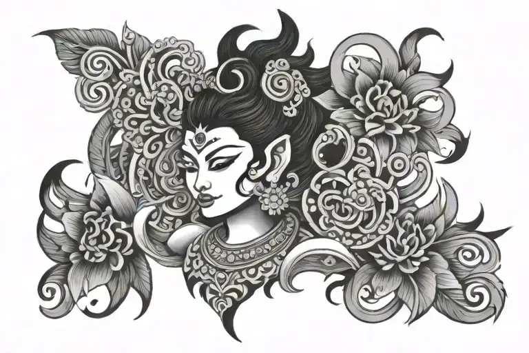 Balinese art tattoo for back tattoo tattoo design idea