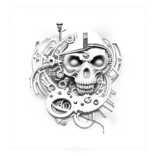 bio mechanical Jesus tattoo design idea