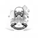 bio mechanical Jesus tattoo design idea