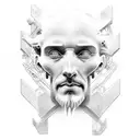 bio mechanical Jesus tattoo design idea