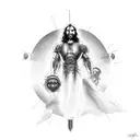 bio mechanical Jesus tattoo design idea