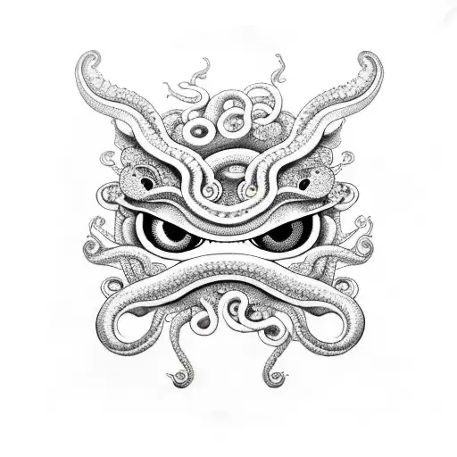 tentacles and eyeballs tattoo design idea