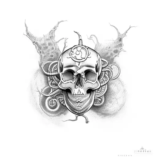 ciclops skull tentacles tattoo design idea
