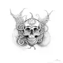 ciclops skull tentacles tattoo design idea