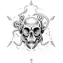 cyclops skull with tentacles tattoo design idea