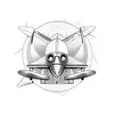antique airplane tattoo design idea
