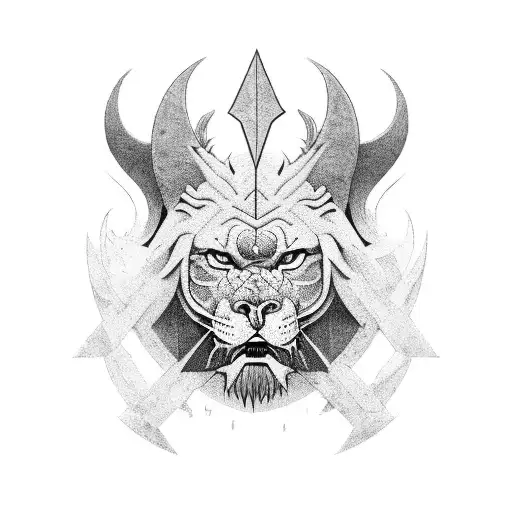 Jon Jones portrayed as a mythical warrior tattoo design idea