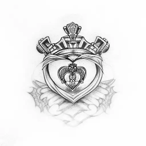 Claddagh ring tattoo design idea