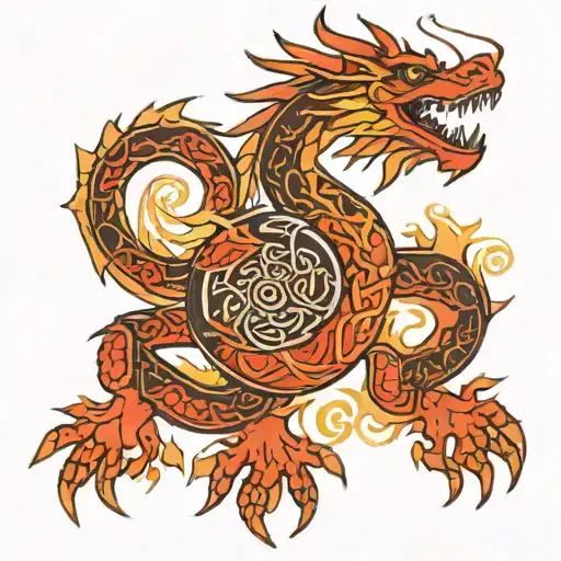 Celtic Filipino dragon tattoo design idea