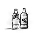 rum and coke cola bottle couple tattoo design idea
