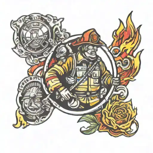 firefighter tattoo design idea