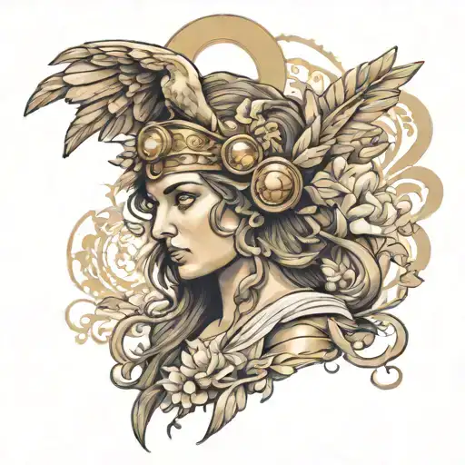 athena greek goddess tattoo design idea