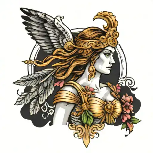 athena greek goddess tattoo design idea