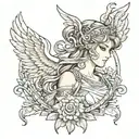 athena greek goddess tattoo design idea