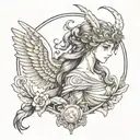 athena greek goddess tattoo design idea