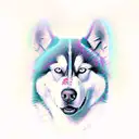 husky infinity tattoo design idea