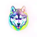 husky infinity tattoo design idea