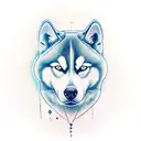 husky infinity tattoo design idea