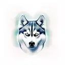 husky infinity tattoo design idea