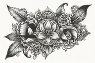 vaginal tatoo representing two sides tattoo design idea