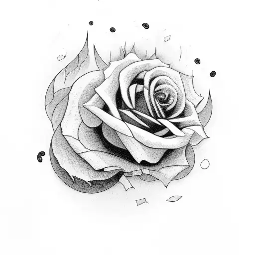 An intricate black and grey cloud design with hidden roses within tattoo design idea