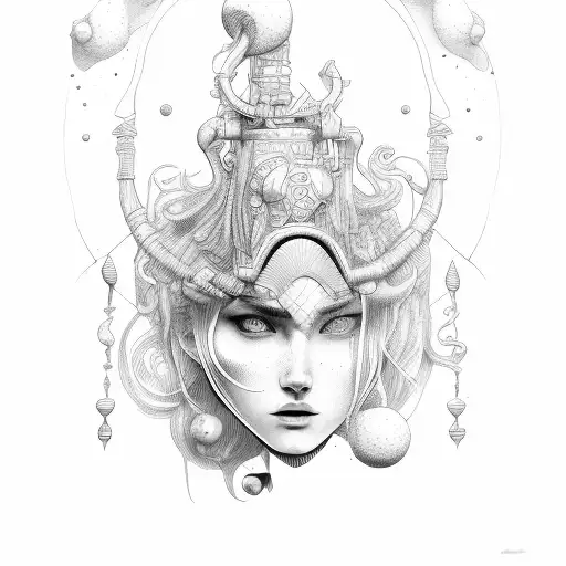 neptune, wall tattoo design idea