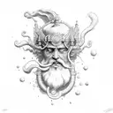 neptune, wall tattoo design idea
