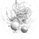 neptune, wall tattoo design idea