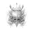 neptune, wall, pillory tattoo design idea