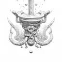 neptune, wall, pillory tattoo design idea