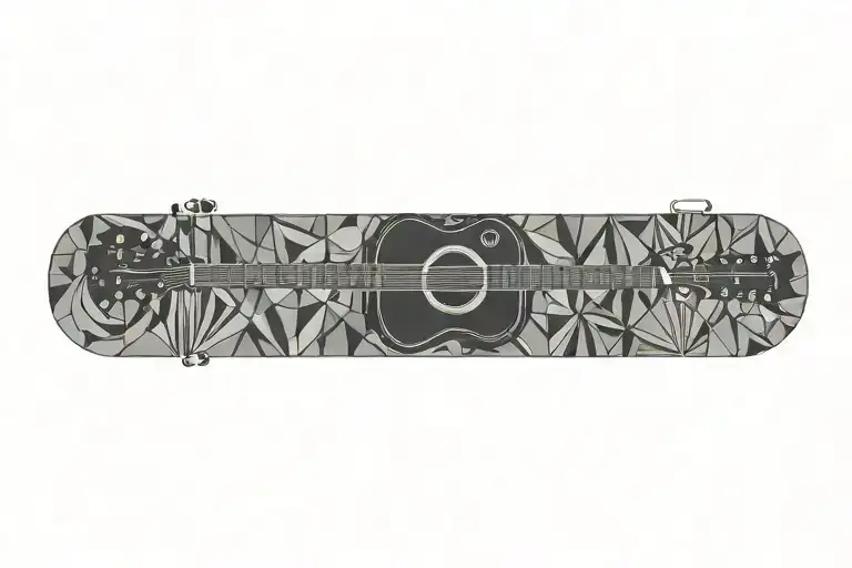 guitar cowboy  tattoo design idea