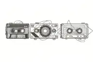 mix tape morphing tattoo design idea